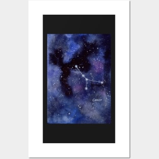 Cancer Star Constellation with Galaxy Background Posters and Art